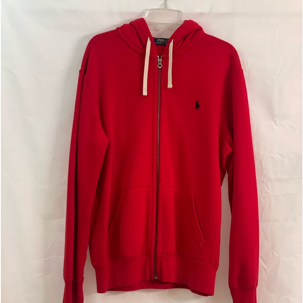 Men’s Ralph Lauren Full Zip Red Hooded Jacket Size L